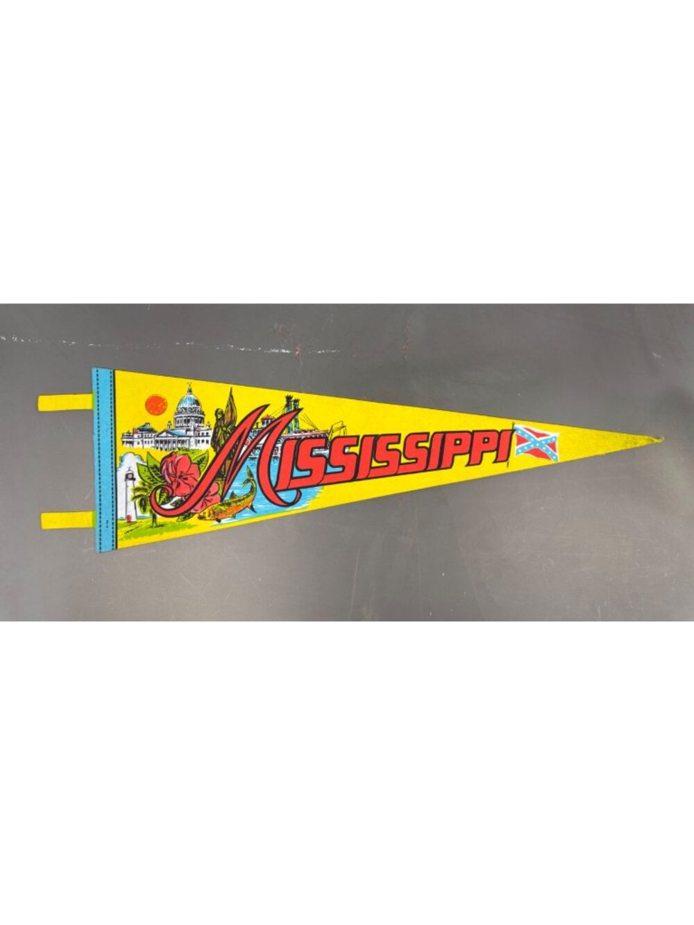 Vintage Mississippi State pennant damaged tip